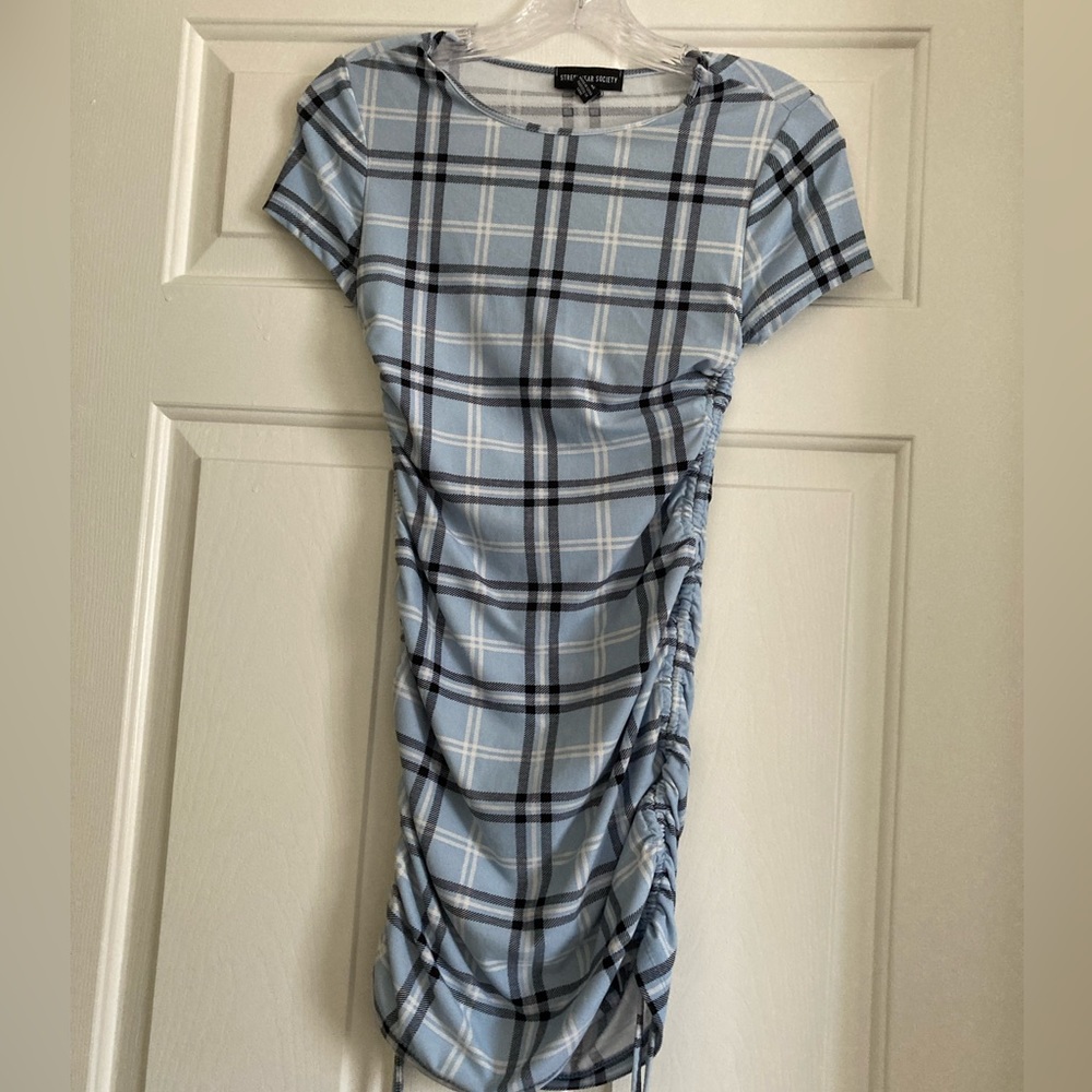 Streetwear Society Plaid Asymmetrical Dress